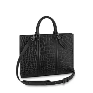 Sac Plat Horizontal Zippe Bag Crocodilien Matte in Men's Bags All Bags collections